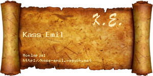 Kass Emil névjegykártya