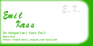 emil kass business card
